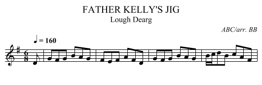 FATHER KELLY'S JIG - staff notation