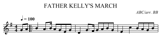 FATHER KELLY'S MARCH - staff notation