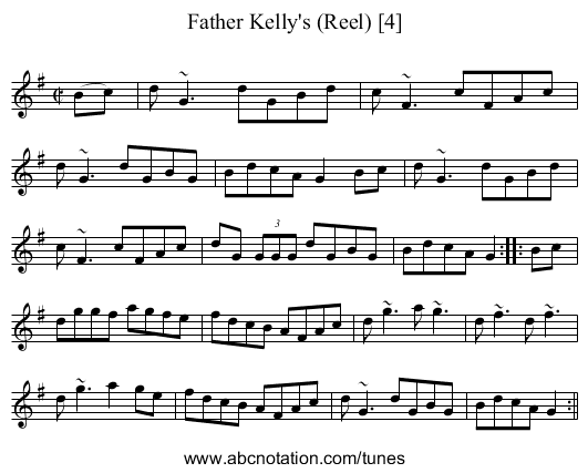 Father Kelly's (Reel) [4] - staff notation