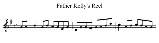 Father Kelly's Reel - staff notation