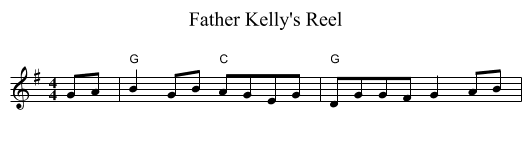 Father Kelly's Reel - staff notation