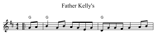 Father Kelly's - staff notation