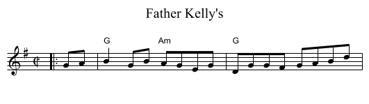 Father Kelly's - staff notation