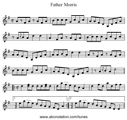 Father Morris - staff notation