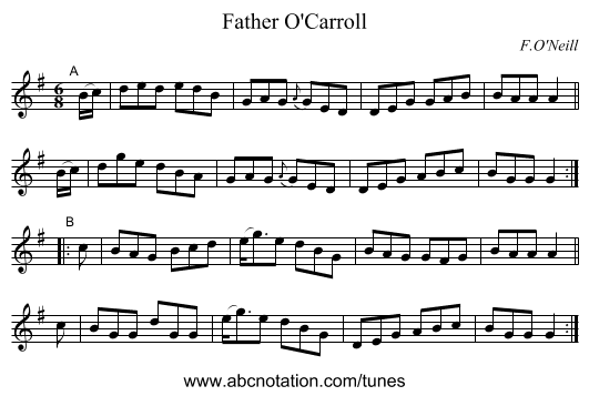 Father O'Carroll - staff notation