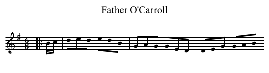 Father O'Carroll - staff notation