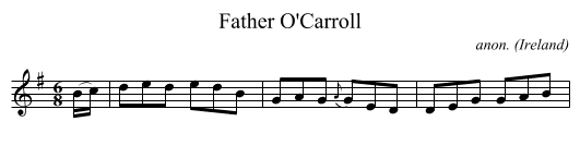 Father O'Carroll - staff notation