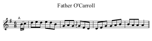 Father O'Carroll - staff notation