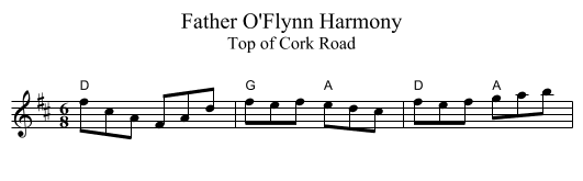 Father O'Flynn Harmony - staff notation