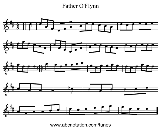 Father O'Flynn - staff notation