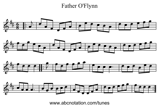 Father O'Flynn - staff notation