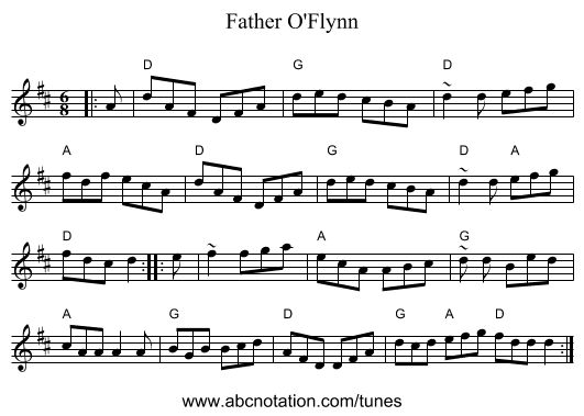 Father O'Flynn - staff notation