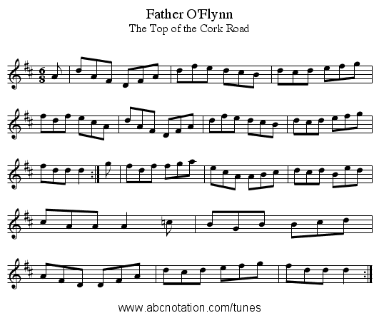 Father O'Flynn - staff notation