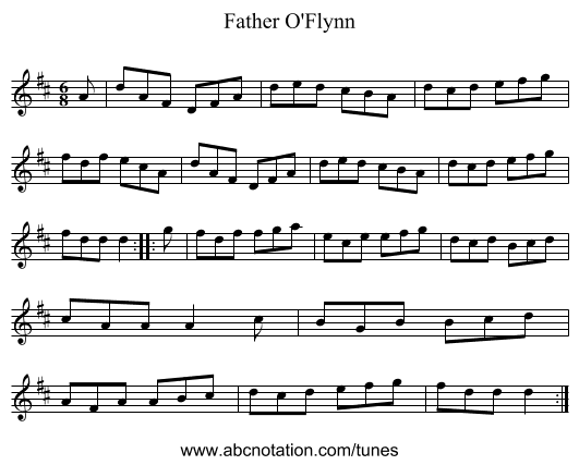 Father O'Flynn - staff notation