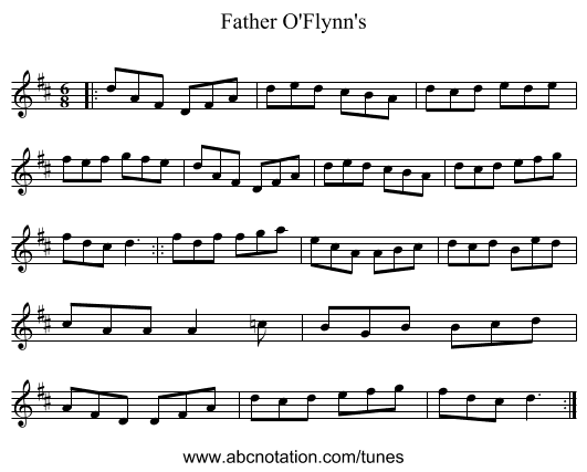Father O'Flynn's - staff notation