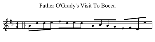 Father O'Grady's Visit To Bocca - staff notation