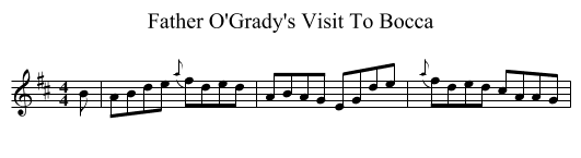 Father O'Grady's Visit To Bocca - staff notation