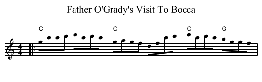 Father O'Grady's Visit To Bocca - staff notation