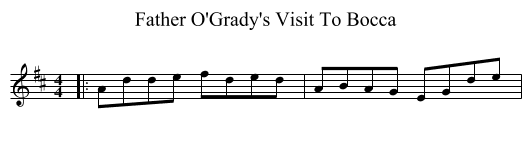 Father O'Grady's Visit To Bocca - staff notation