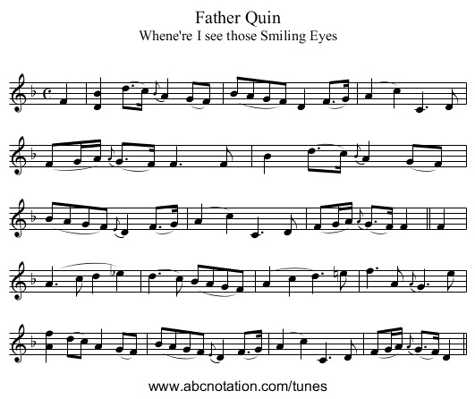 Father Quin - staff notation