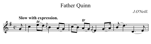 Father Quinn - staff notation