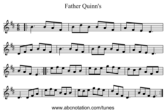 Father Quinn's - staff notation