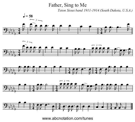 Father, Sing to Me - staff notation
