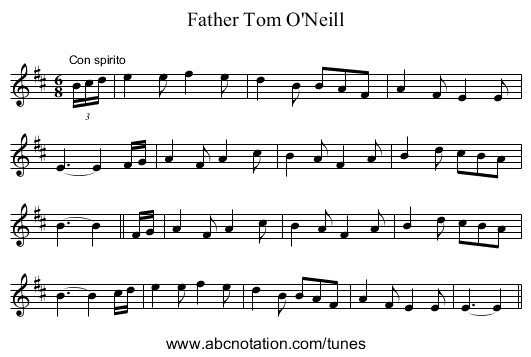 Father Tom O'Neill - staff notation
