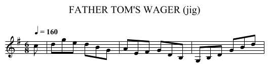 FATHER TOM'S WAGER (jig) - staff notation