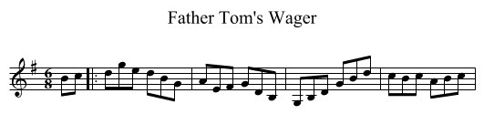 Father Tom's Wager - staff notation
