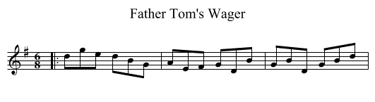 Father Tom's Wager - staff notation