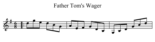 Father Tom's Wager - staff notation