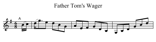 Father Tom's Wager - staff notation