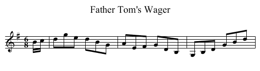 Father Tom's Wager - staff notation