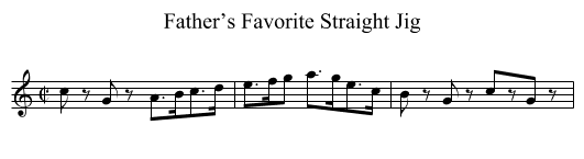 Father’s Favorite Straight Jig - staff notation