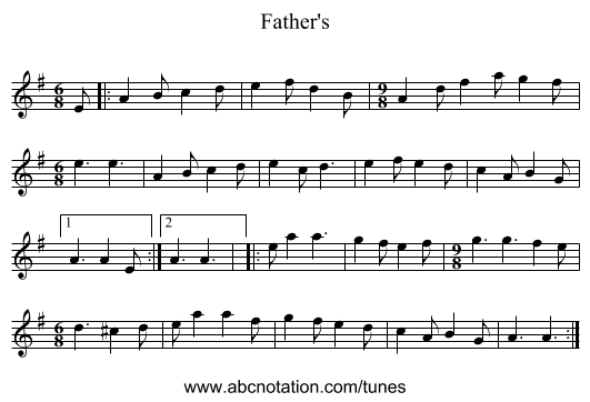 Father's - staff notation