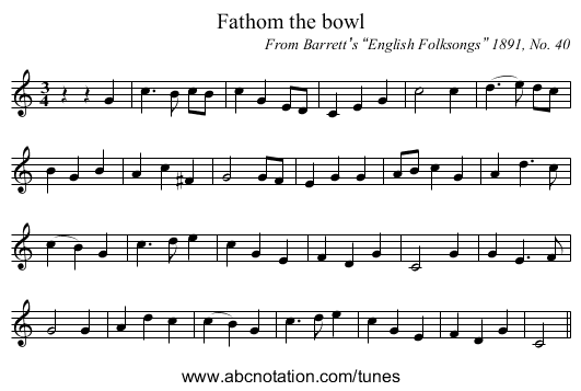 Fathom the bowl - staff notation
