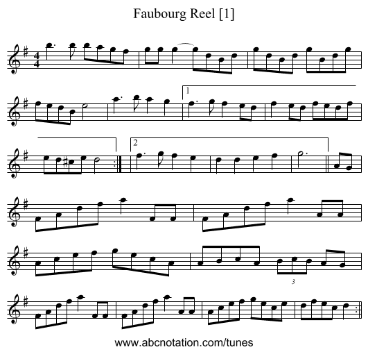 Faubourg Reel [1] - staff notation