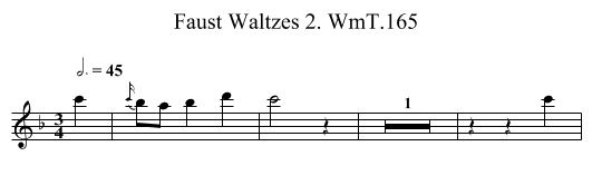 Faust Waltzes 2. WmT.165 - staff notation
