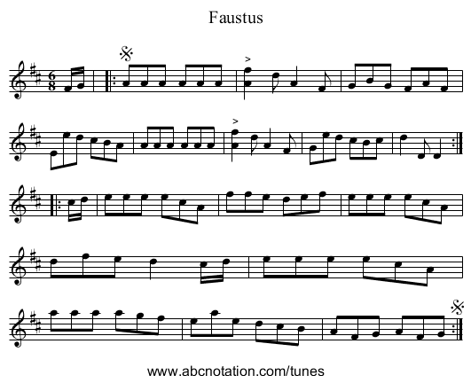 Faustus - staff notation