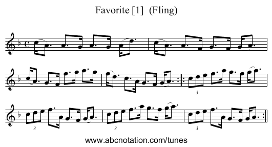 Favorite [1]  (Fling) - staff notation