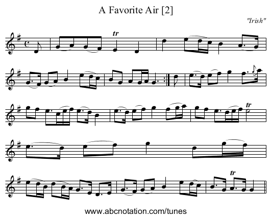 Favorite Air [2], A - staff notation