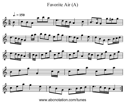 Favorite Air (A) - staff notation