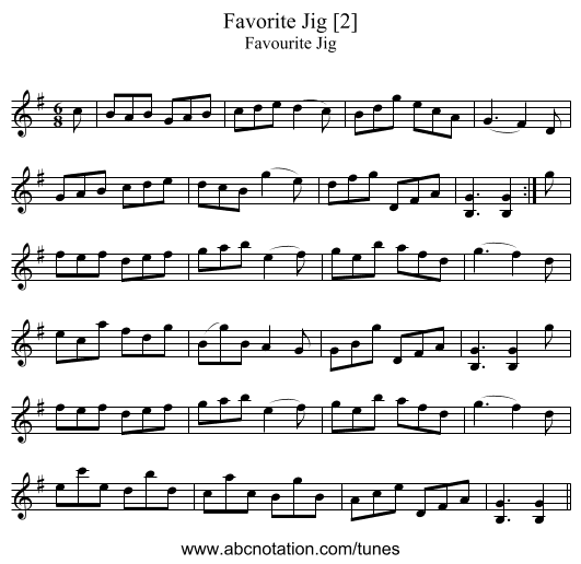 Favorite Jig [2] - staff notation