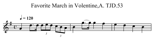 Favorite March in Volentine,A. TJD.53 - staff notation