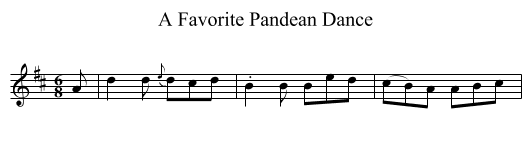 Favorite Pandean Dance, A - staff notation