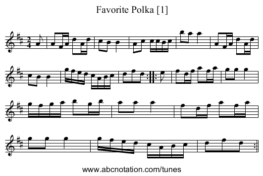 Favorite Polka [1] - staff notation