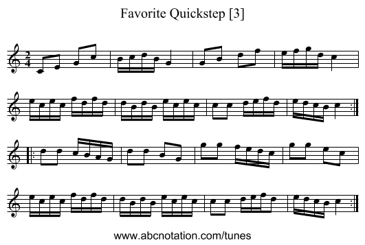 Favorite Quickstep [3] - staff notation