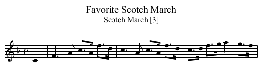 Favorite Scotch March - staff notation