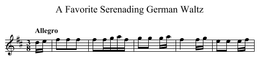 Favorite Serenading German Waltz, A  - staff notation